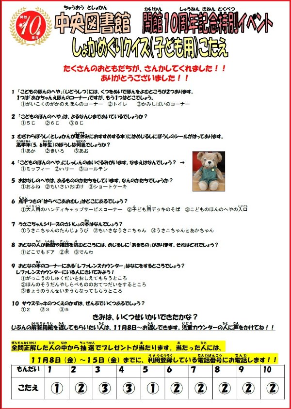 クイズ解答画像（児童）